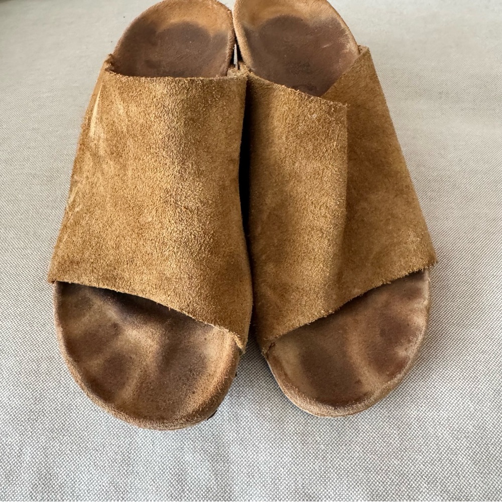 Birkenstock Papillo Tan Suede Wedge Sandals - Picture 2 of 7